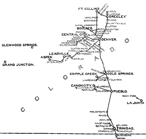 FIG. 1.COLORADO LONG-DISTANCE TELEPHONE SYSTEM.
