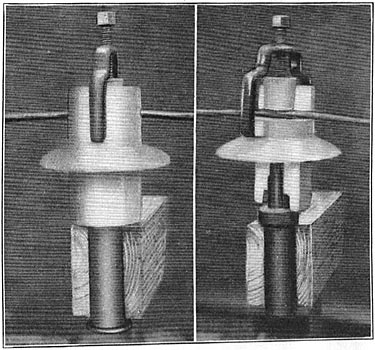 FIGS. 1 AND 2.  INSULATOR OF NEW DESIGN.