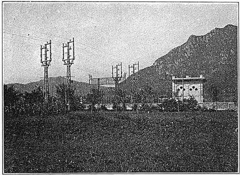 FIG. 17.STREET AND TELEPHONE CROSSING NEAR LECCO. ALSO SECTION SWITCH HOUSE.