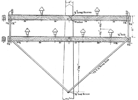 FIG. 5.  POLE WITH CROSS ARMS IN POSITION.
