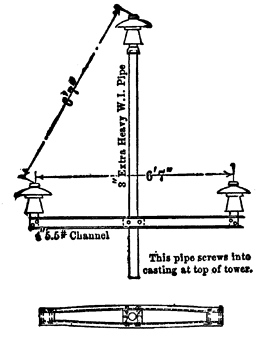 FIG. 6.- POLE TOP FOR HIGH-TENSION TRANSMISSION LINE, GUANAJUATO POWER & ELECTRIC COMPANY.