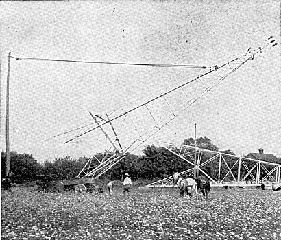 FIG. 19  Erecting 75-foot tower (1)