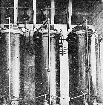 FIG. 26.  BANK OF THREE 1667-HP TRANSFORMERS.