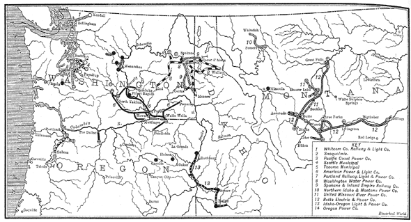 Fig. 3 - Transmission Systems in Oregon, Washington, Idaho and Montana.