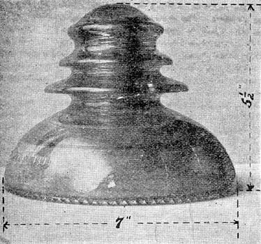 FIG. 16.  INSULATOR USED AT PROVO FOR 40,000 VOLTS.