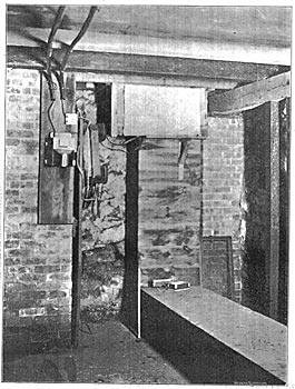 FIG. 2. DEATH OF FRANKLIN LEONARD POPE.  CELLAR SHOWING CONVERTER AND METER NEAR WINDOW.