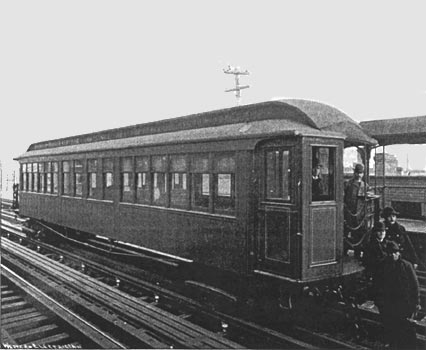 ELECTRICAL EQUIPMENT OF THE SOUTH SIDE ELEVATED RAILROAD.  CAR FITTED WITH THE SPRAGUE MULTIPLE-UNIT SYSTEM.