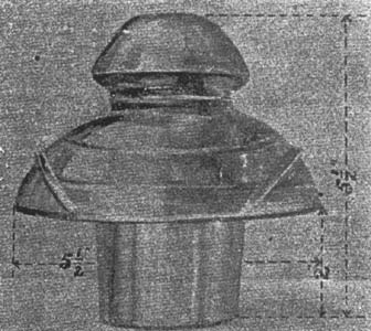 FIG. 17. HIGH-VOLTAGE POWER TRANSMISSION  INSULATOR USED BY COLORADO ELECTRIC POWER COMPANY FOR 20,000 VOLTS.