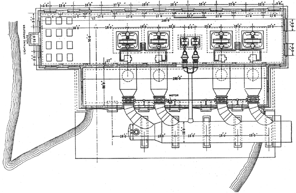FIG. 1. ST. CROIX POWER PLANT.  PLAN OF GENERATING STATION.
