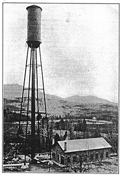 FIG. 3.  VIEW OF POWER HOUSE SHOWING WATER TOWER.