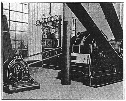 FIG. 4.  ELECTRIC GENERATING OUTFIT IN MILL NO. 1.