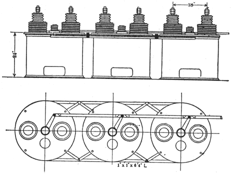 FIG. 4. THREE-POLE GROUPING OF OIL SWITCHES.