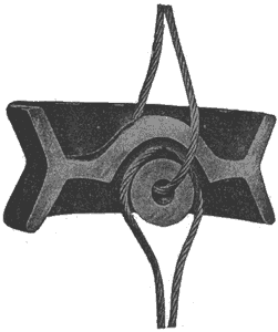 FIG. 1. TIE WIRES ARRANGED TO EXERT A COMPRESSION STRAIN ON INSULATOR.