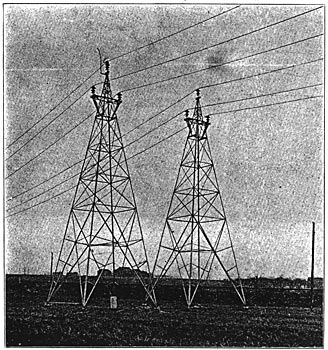 Line-structure Lightning Arrester on Steel Tower/NIAGARA, LOCKPORT AND ONTARIO POWER COMPANY.