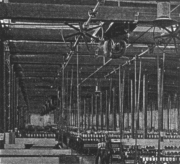 SPINNING ROOM, <span style='background-color: #FFFF99'>PELZER</span> COTTON MILLS.