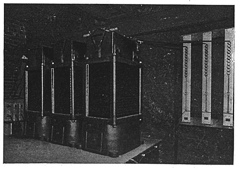STEP-DOWN TRANSFORMERS AT THE BUFFALO END.