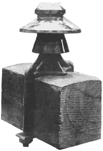 INSULATOR PIN DESIGNED BY W. N. SMITH FOR THE TRANSMISSION LINES OF THE LONG ISLAND RAILROAD.