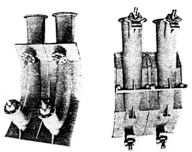 FRONT AND REAR VIEWS OF MAIN NOZZLE CASTINGS.