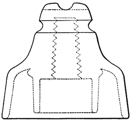Fig. 11. — Westinghouse "Pomona" Double-Petticoat Glass Insulator.  Half Size.