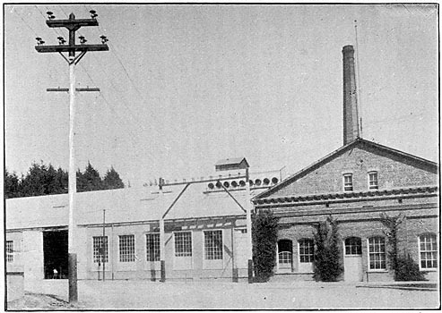 PIEDMONT SUB-STATION, OAKLAND, SHOWING METHOD OF ENTERING HIGH-TENSION LINES.