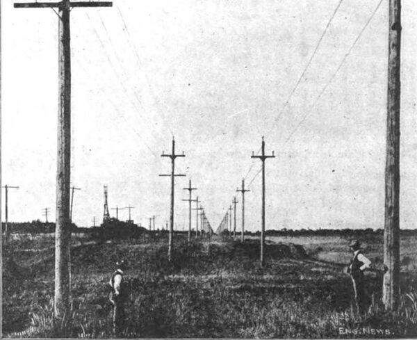 FIG. 7. VIEW OF THE POLE LINE.