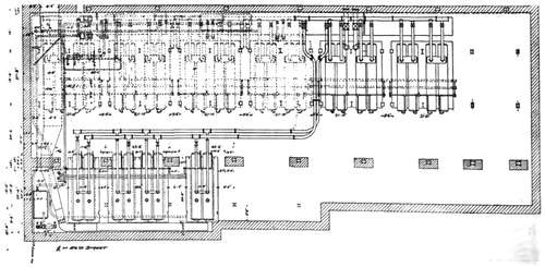 Fig. 5 -- BOILER ARRANGEMENT IN 25TH STREET RAILWAY POWER HOUSE, NEW YORK,