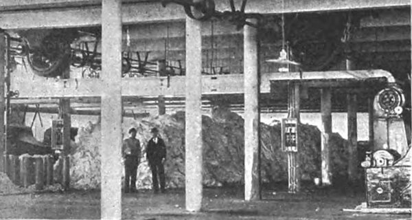 Fig. 5 -- PICKER ROOM, PELZER MILL, WITH CEILING MOTOR.
