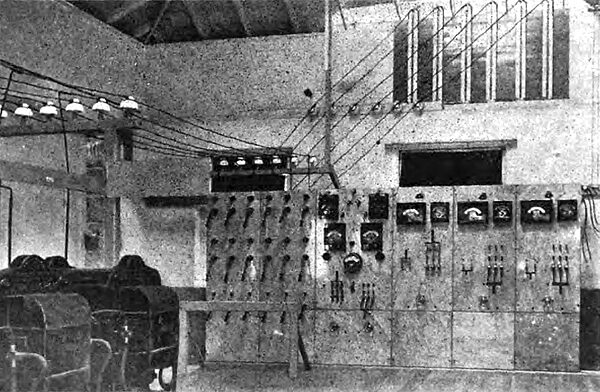 SWITCHBOARD IN FRESNO ELECTRIC TRANSMISSION POWER HOUSE.