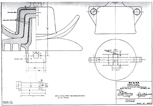 FIG. 46. - Hoosac Tunnel.  Insulator for yard catenary