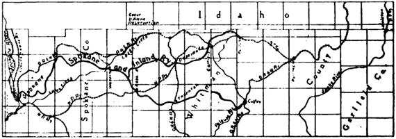 ROUTE OF THE SPOKANE & INLAND RAILWAY