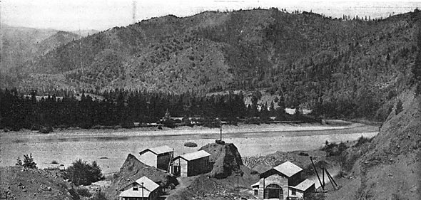 FIG. 1.--GENERAL VIEW OF TRINITY RIVER PLANT OF THE NORTH MOUNTAIN POWER COMPANY.