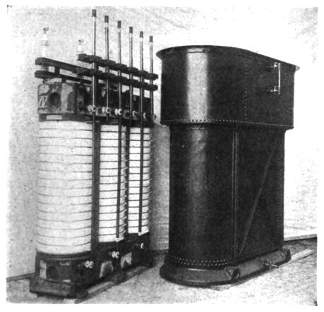 FIG. 4.  TRANSFORMER CORES AND OIL TANK.