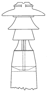 OUTLINE OF INSULATOR AND NEW PIN.