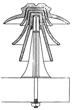 SECTION OF INSULATOR AND NEW PIN.