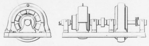 FIG. 11.ELEVATIONS, 500-KW MOTOR-GENERATOR SET.