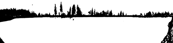 A PANORAMIC VIEW OF THE WATER INLET, FOREBAY AND PARTIALLY FILLED RESERVOIR.
