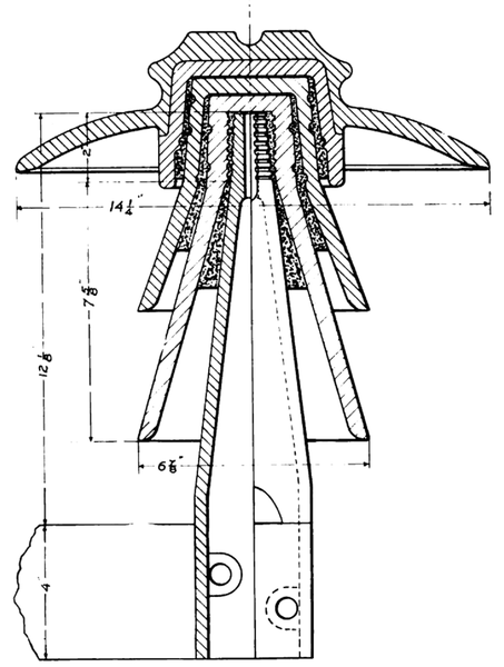 FIGURE 39. CROSS-SECTION OF 60,000 VOLT INSULATOR AND PIN