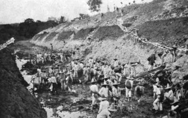 PHOTOGRAPH NO. 67: THE NATIVE METHOD OF EXCAVATING THE TAIL RACE CANAL