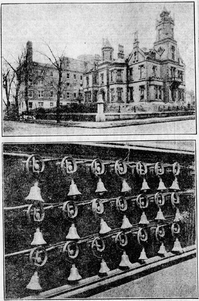 HERE IS THE AMOS SHINKLE MANSION AND ITS ELABORATE SERVANT BELL SYSTEM.