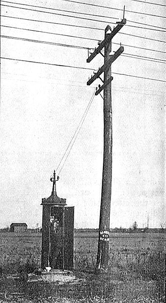 ONE OF THE PATROL BOXES ON THE TRANSMISSION LINE