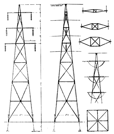 Fig. 2 -- DESIGN OF 100,000-Voit, TWO-CIRCUIT LINE.