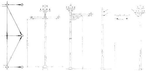 STANDARD SPAN AND BRACKET CONSTRUCTION NORTH AND WEST SIDES.