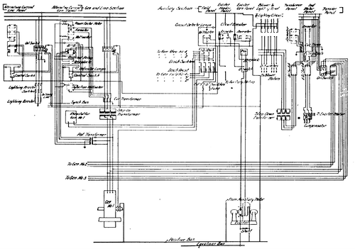 WIRING DIAGRAM, MAIN POWER STATION, AURORA, ELGIN & CHICAGO RY.