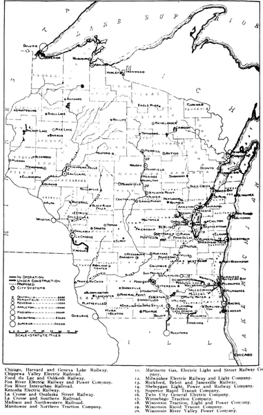 INTERURBAN ELECTRIC RAILWAYS IN WISCONSIN.