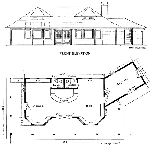 GROUND PLAN OF WAITING STATION AT CHARLTON CITY, MASS