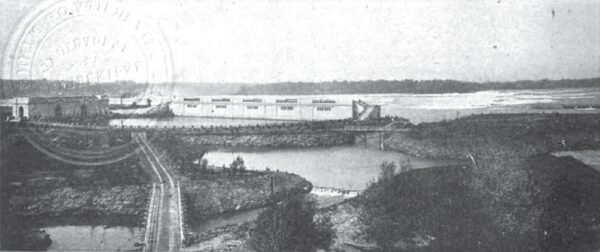 FIG. I.--VIEW OF HEAD WORKS, ONTARIO POWER COMPANY.