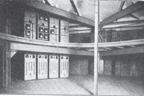 FIG. 14.--TERMINAL, RELAY, AND RECORDING INSTRUMENT BOARDS, SWITCHBOARD SECTION.