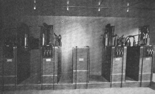 Fig. 20. Automatic High-tension Oil Switches. VIEWS IN SEDGWICK STREET SUB-STATION OF CHICAGO EDISON COMPANY.