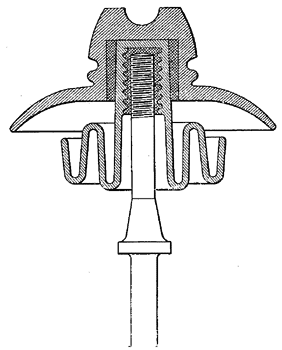 FIG. 1. - Section through "Cloche Mehun" Insulator. Scale 3 in. = 1 ft.