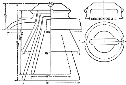 FIG. 9. - 60,000-VOLT, 14-INCH PORCELAIN INSULATOR